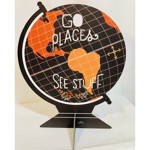 Bright Illustrations Doodle On Globe Western World w/Stand Kids Learning Fun NOB